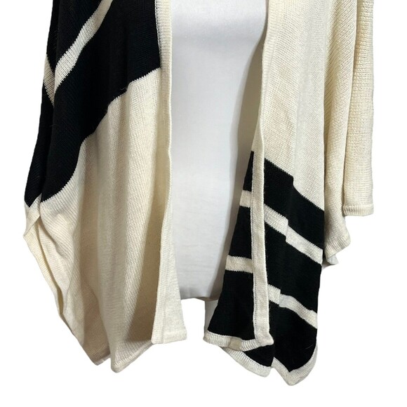 Brochu Walker Colorblock Poncho Cape Ivory Black Women’s One Size Wool Blend - Picture 4 of 11